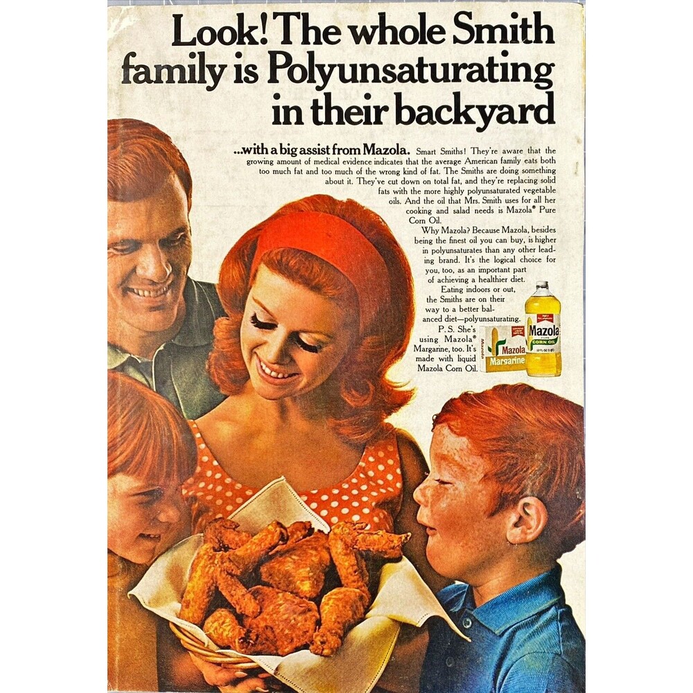 Mazola Polyunsaturated Corn Oil & Margarine "Better Balanced Diet" Print Ad 1969